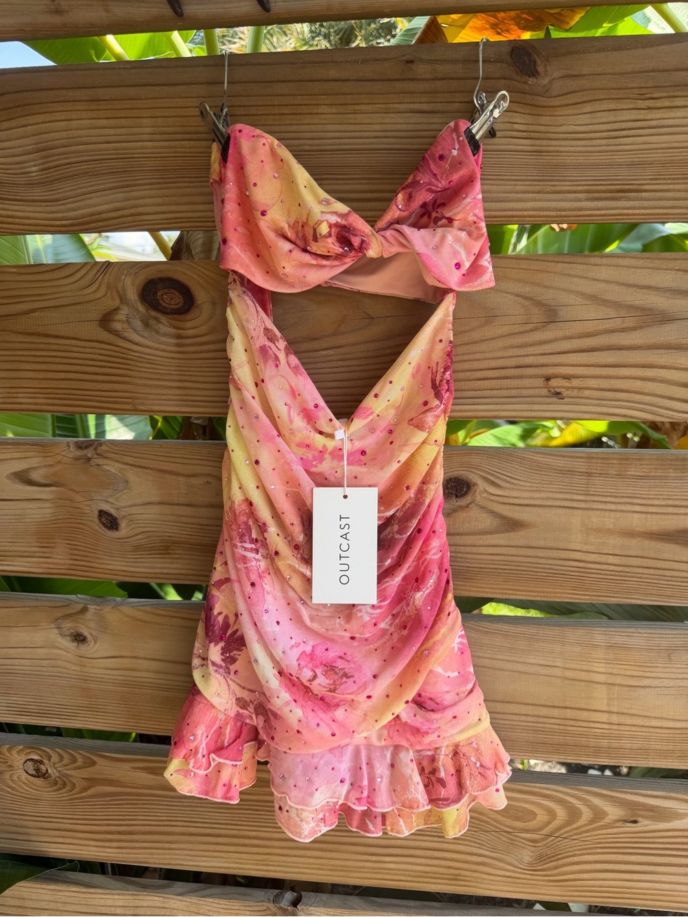 Pink & Yellow Tie-Dye One Piece Swimsuit